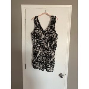 Forever 21+ Black and White Floral Romper
